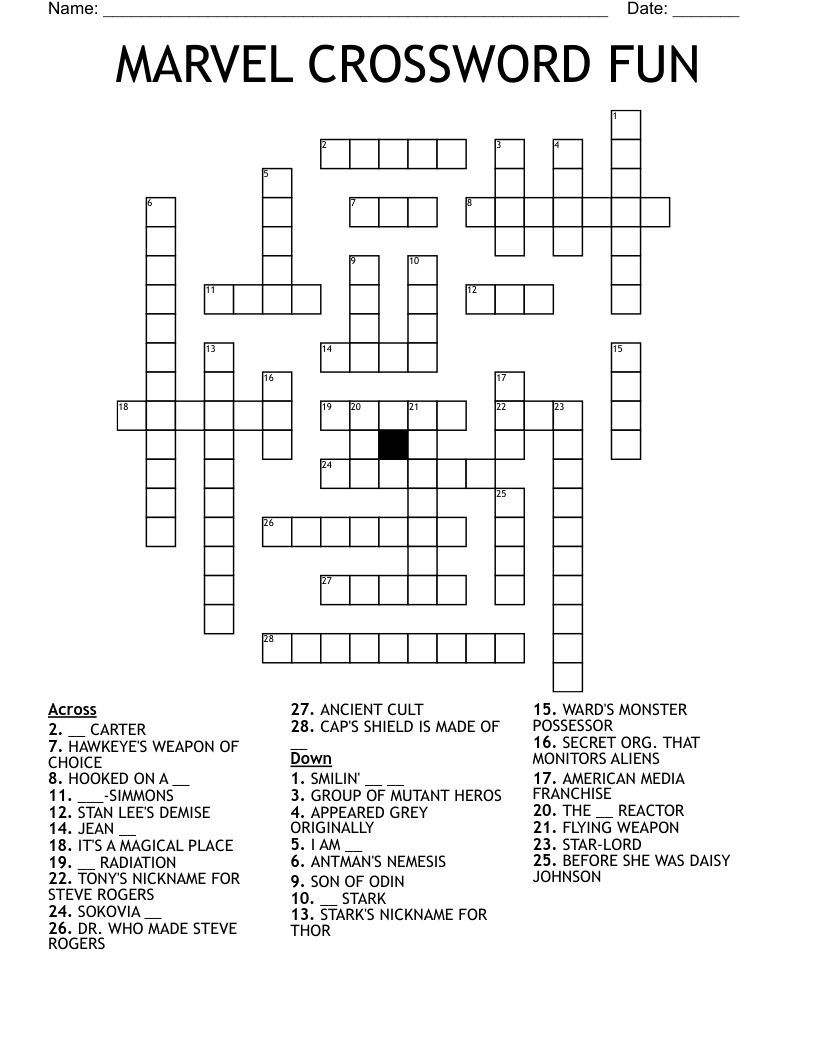 MARVEL CROSSWORD FUN WordMint
