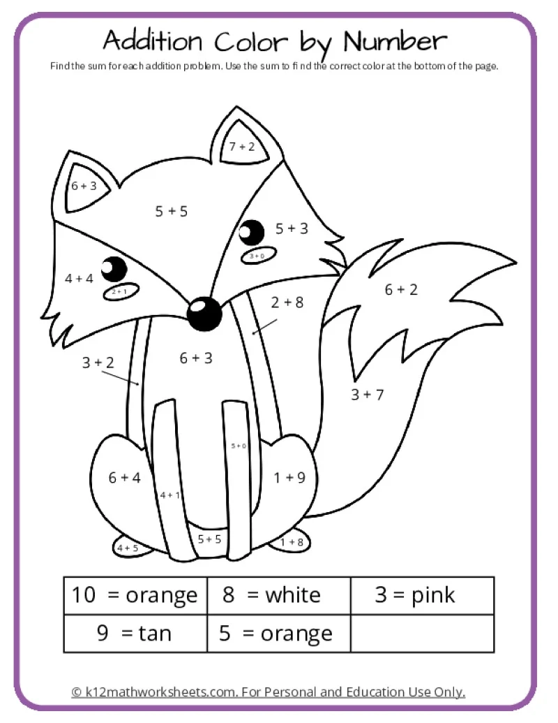 Printable Maths Colouring Sheets