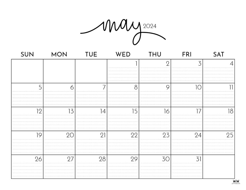 May Blank Printable Calendar
