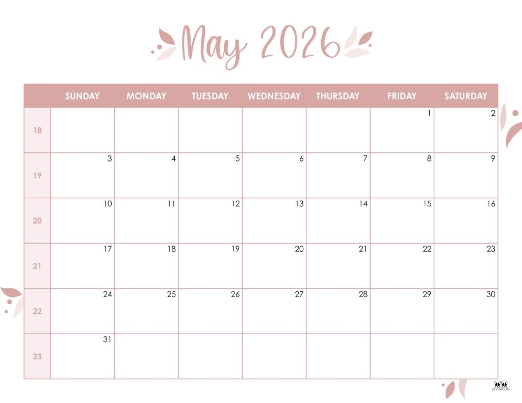 Blank May 2026 Calendar Pdf