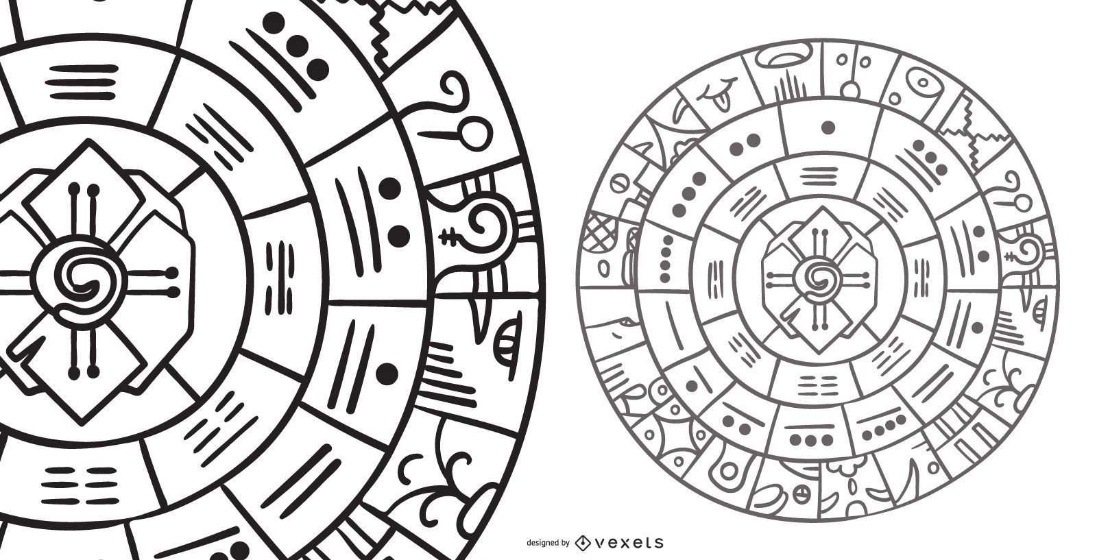 Mayan Calendar Stroke Design Vector Download