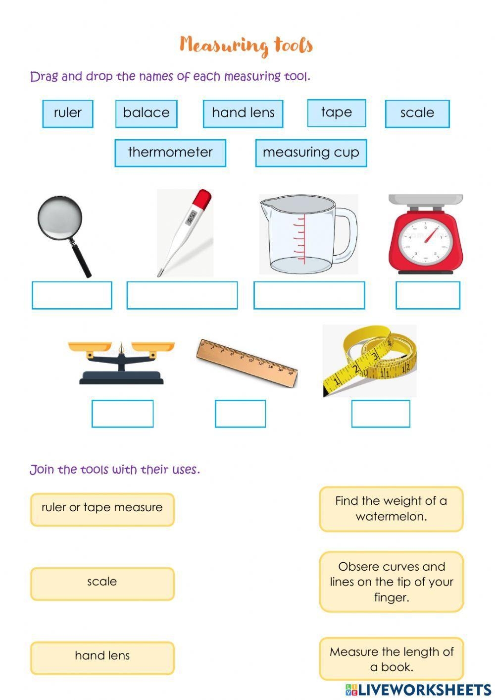 Measurement Tools Worksheet Practice And Learn Measurement 