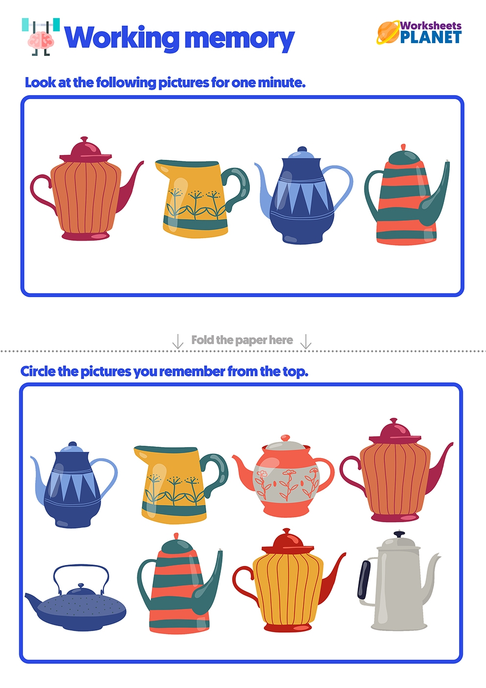 Memory Skills Activities For Kids Memory Skills Exercises Worksheets