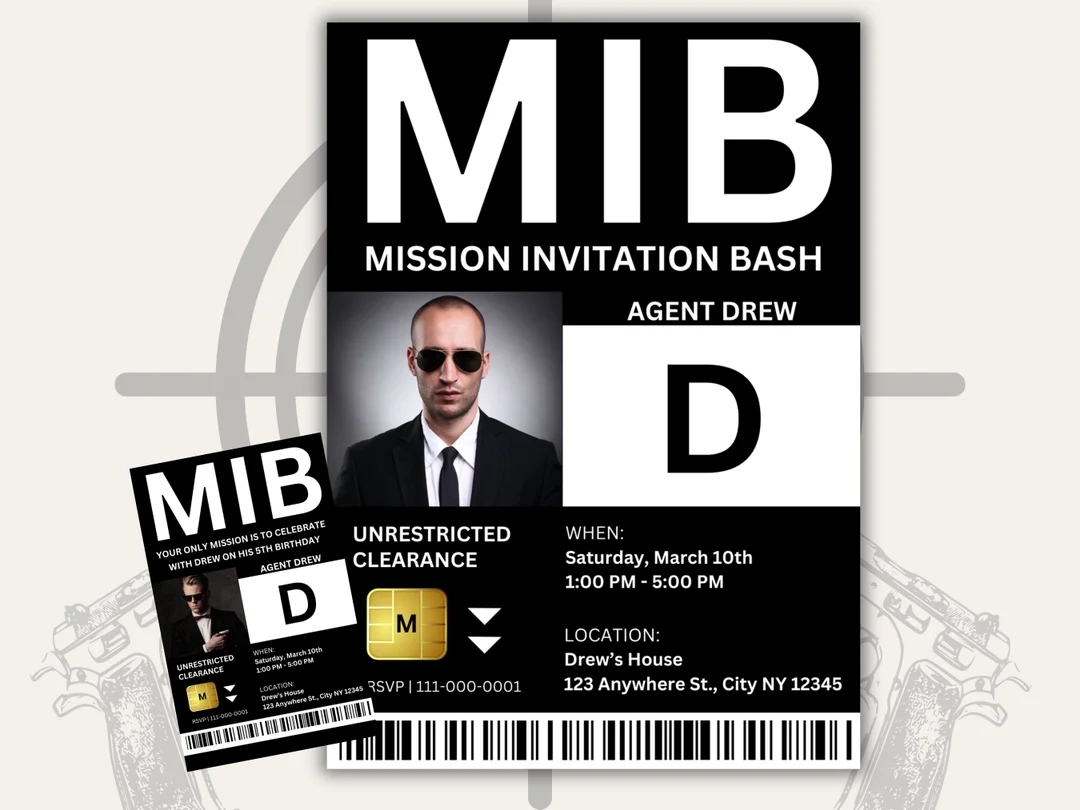 MIB Id Vorlage Druckbares Id Abzeichen Mib Personalisierte 