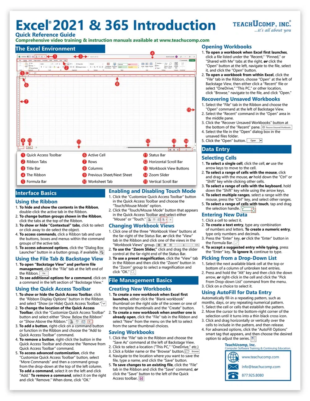 Microsoft Excel 2021 And 365 Introductory Quick Reference Guide 
