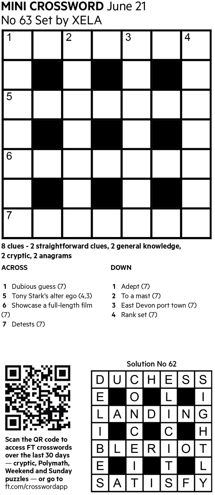 Mini Crossword Number 63