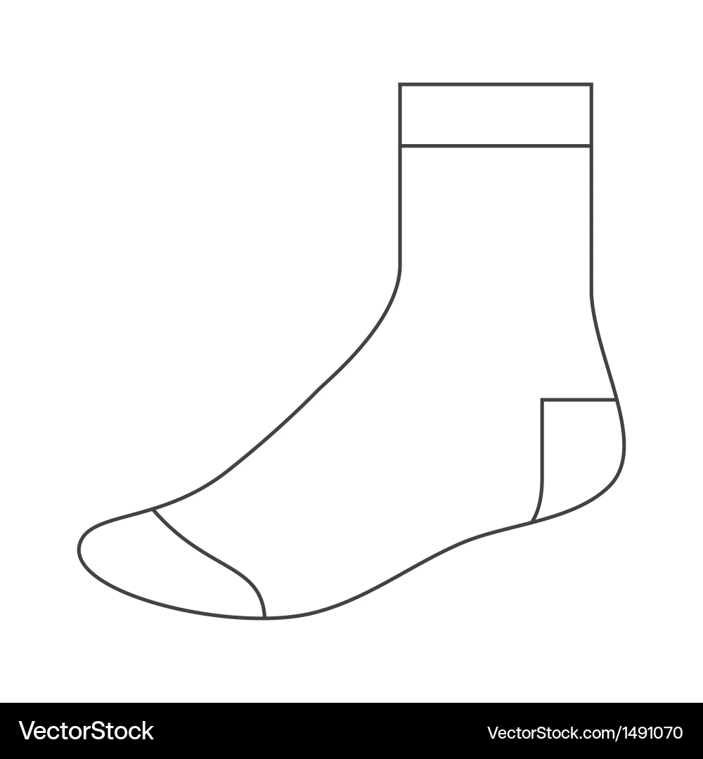 Minimalist Sock Template Royalty Free Vector VectorStock
