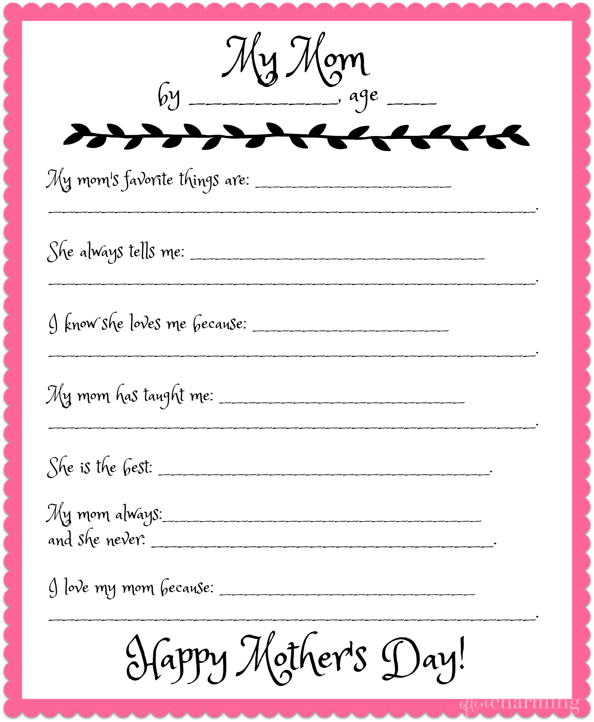 Mothers Day Free Printable Worksheets Library