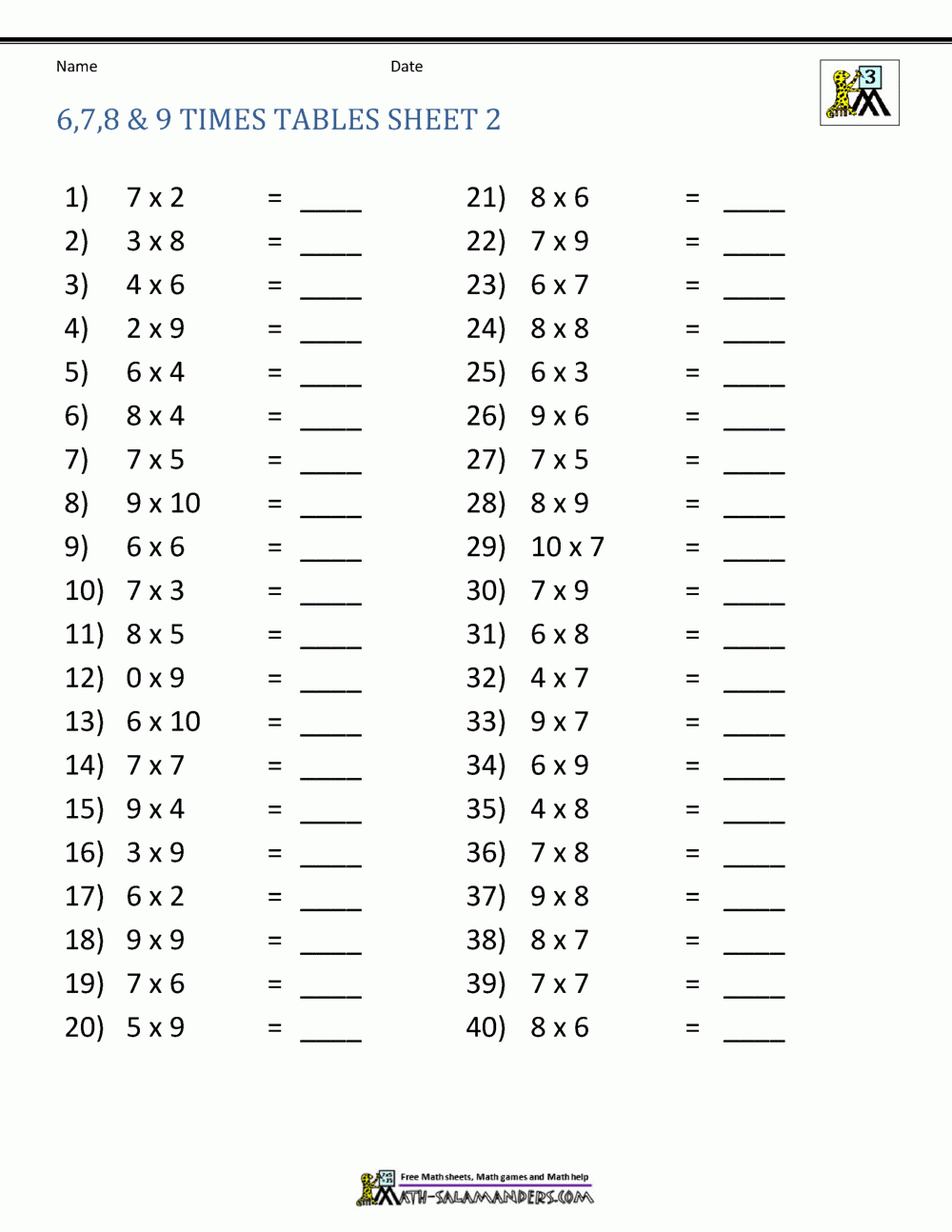 Printable Math Worksheets 3rd Grade