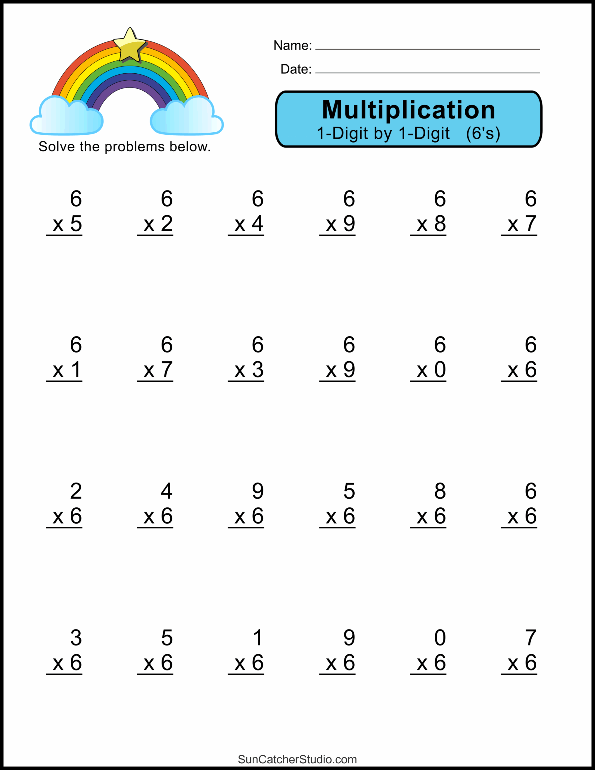 Multiplication Worksheets Printable Grade 6