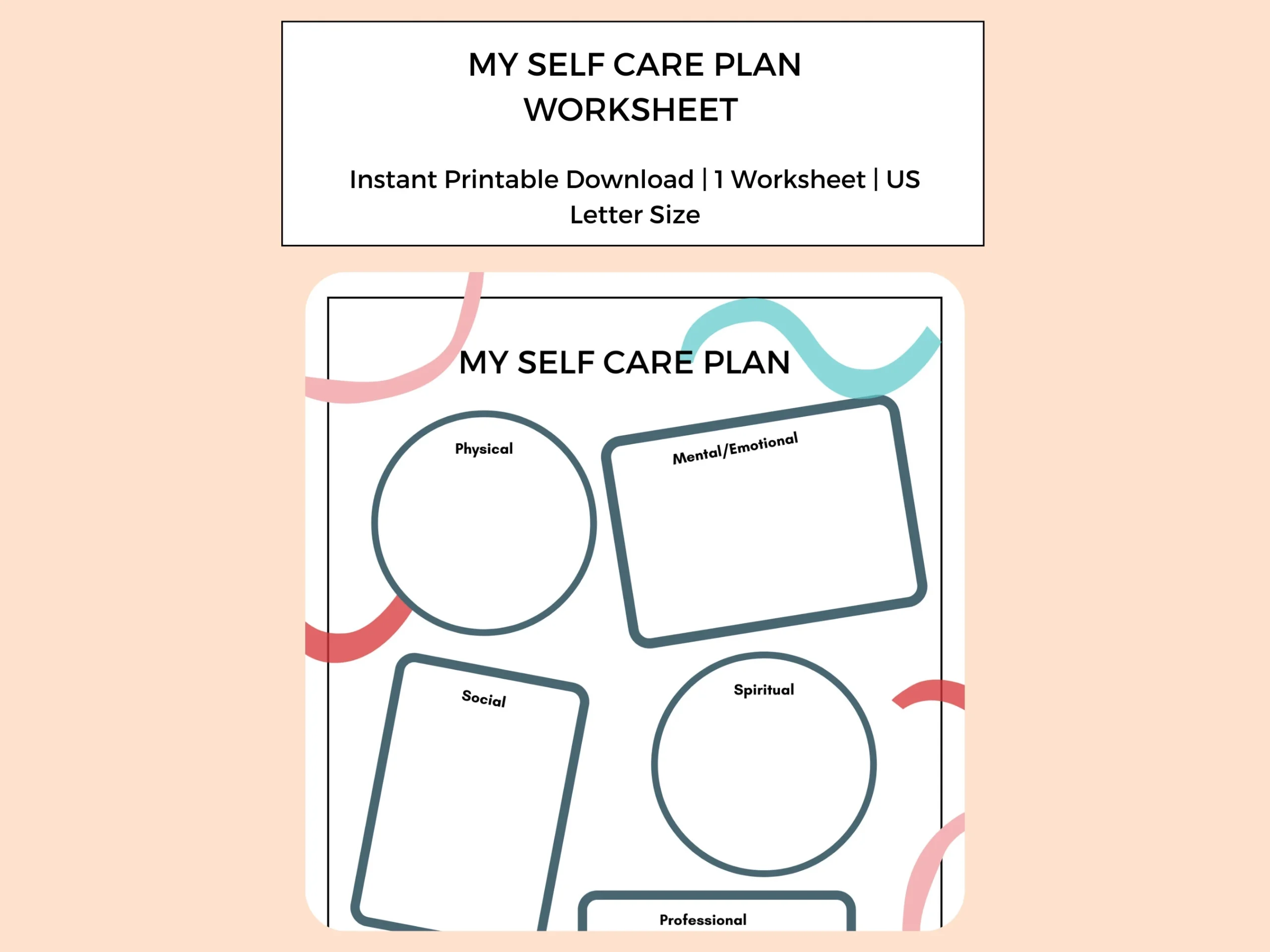 Printable Self Care Plan Worksheet