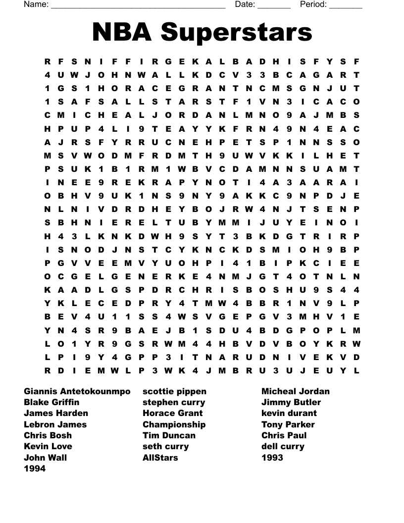 Basketball Word Search Printable