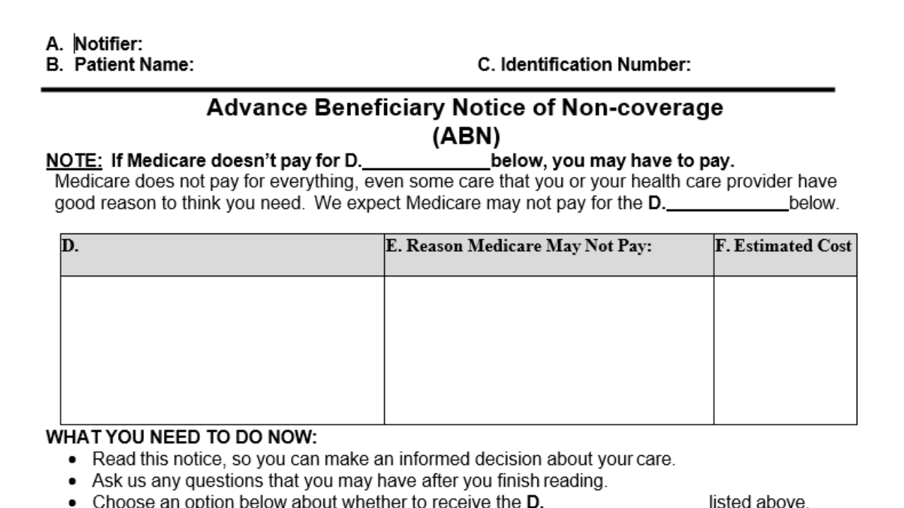 Abn Notice Form Cms R-131