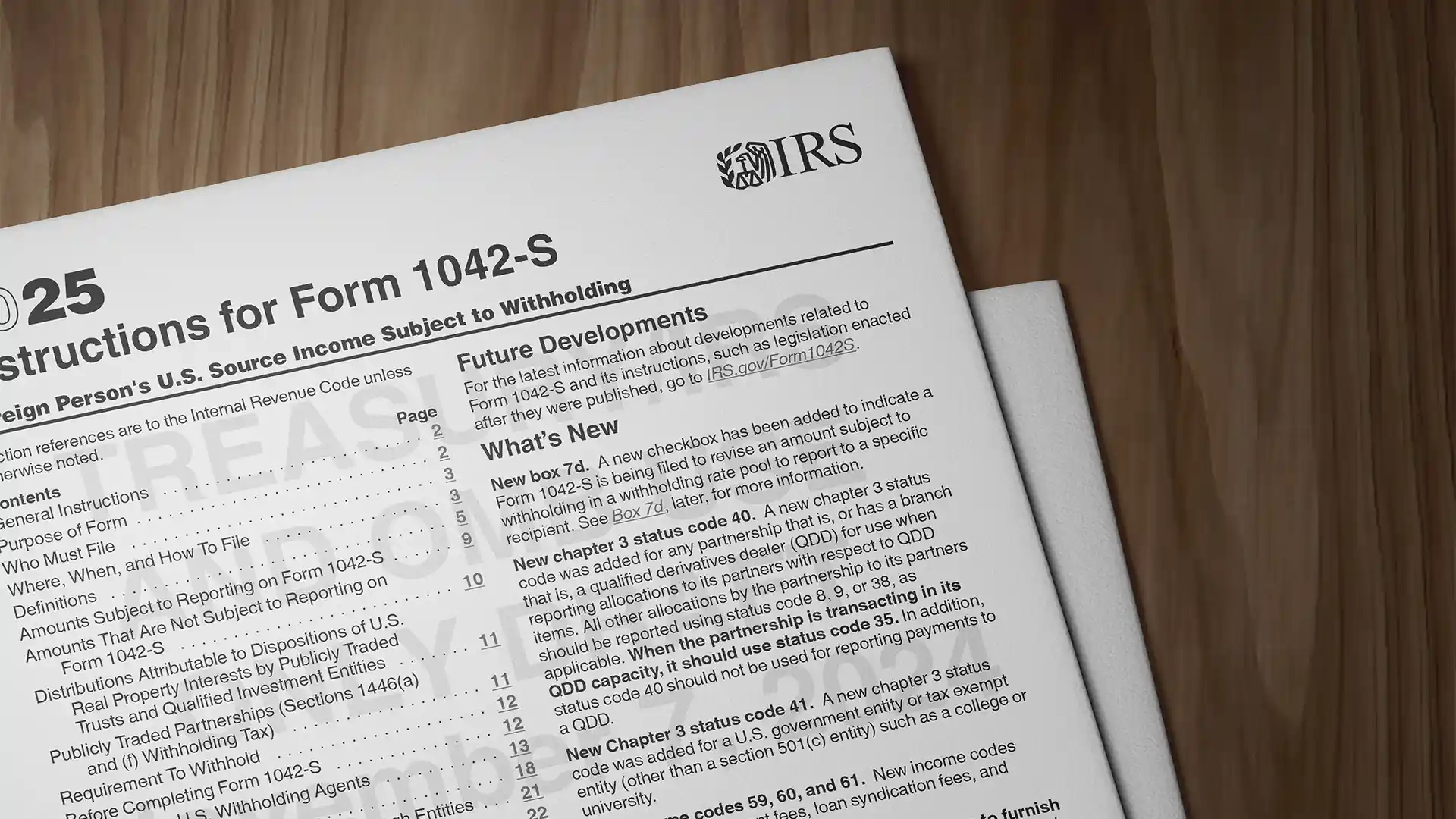 NEW Draft 2025 Form 1042 S Instructions Comply Exchange