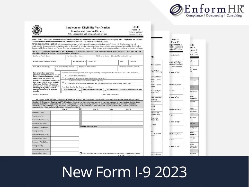 New Form I 9 2023 EnformHR LLC