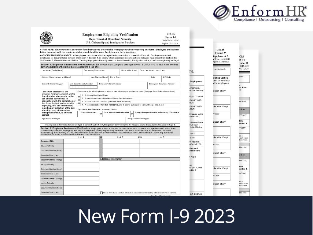 New Form I 9 2023 EnformHR LLC