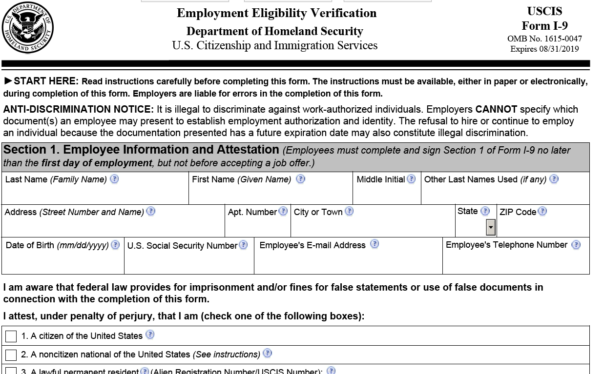 Irs Form I 9 Pdf