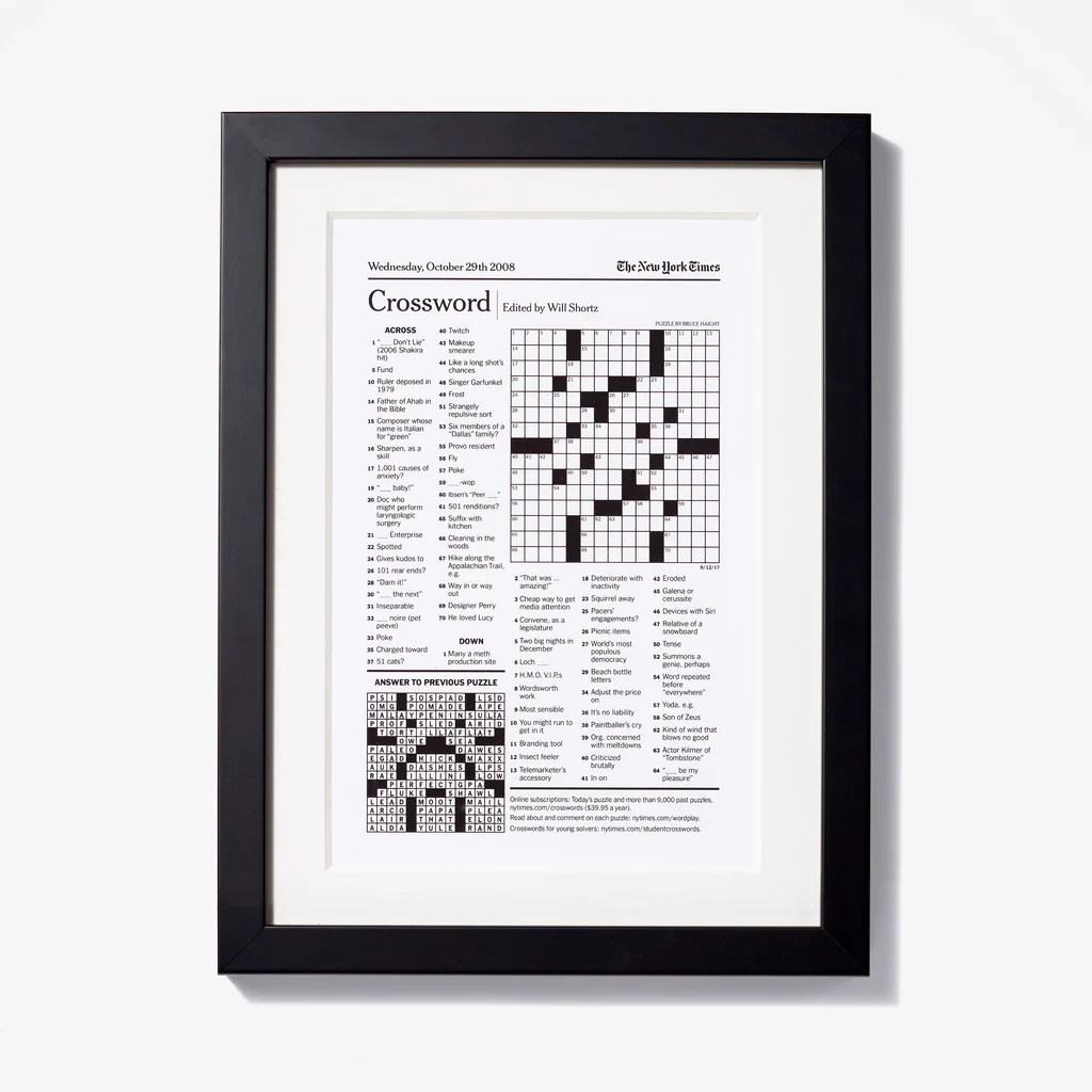 Ny Times Tuesday Crossword Puzzles Printable