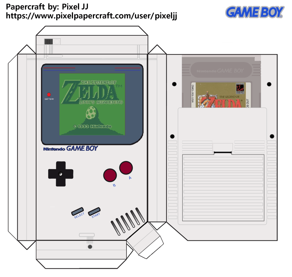 Nintendo Game Boy Pixel Papercraft