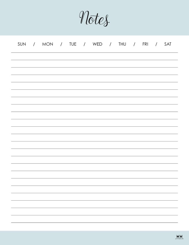Cute Printable Notes Template
