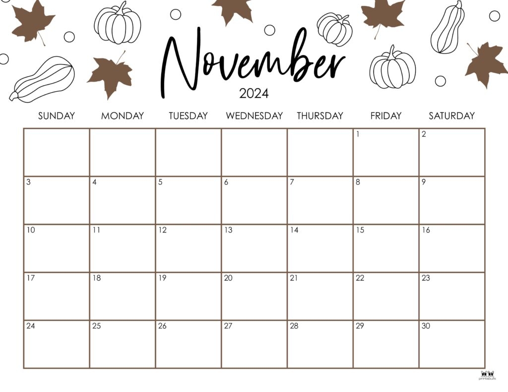 Printabl November Calendar