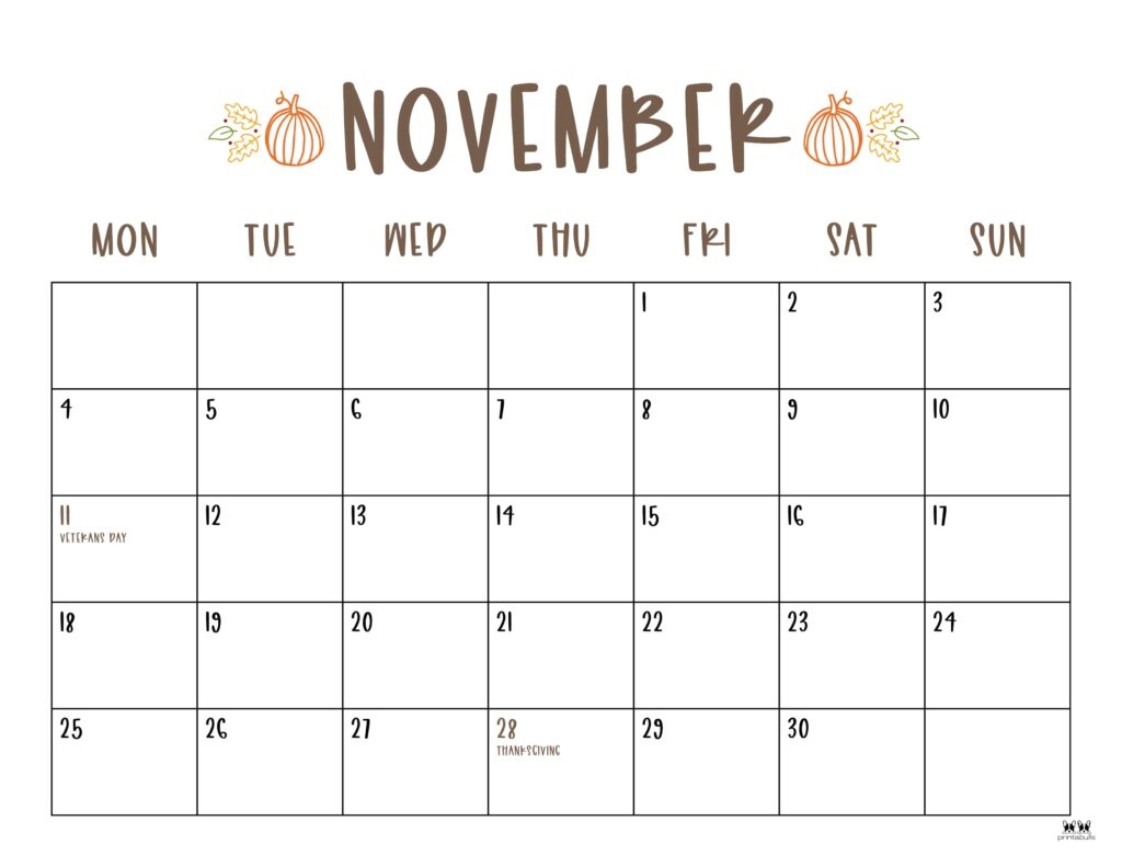 November Free Printable Calendar