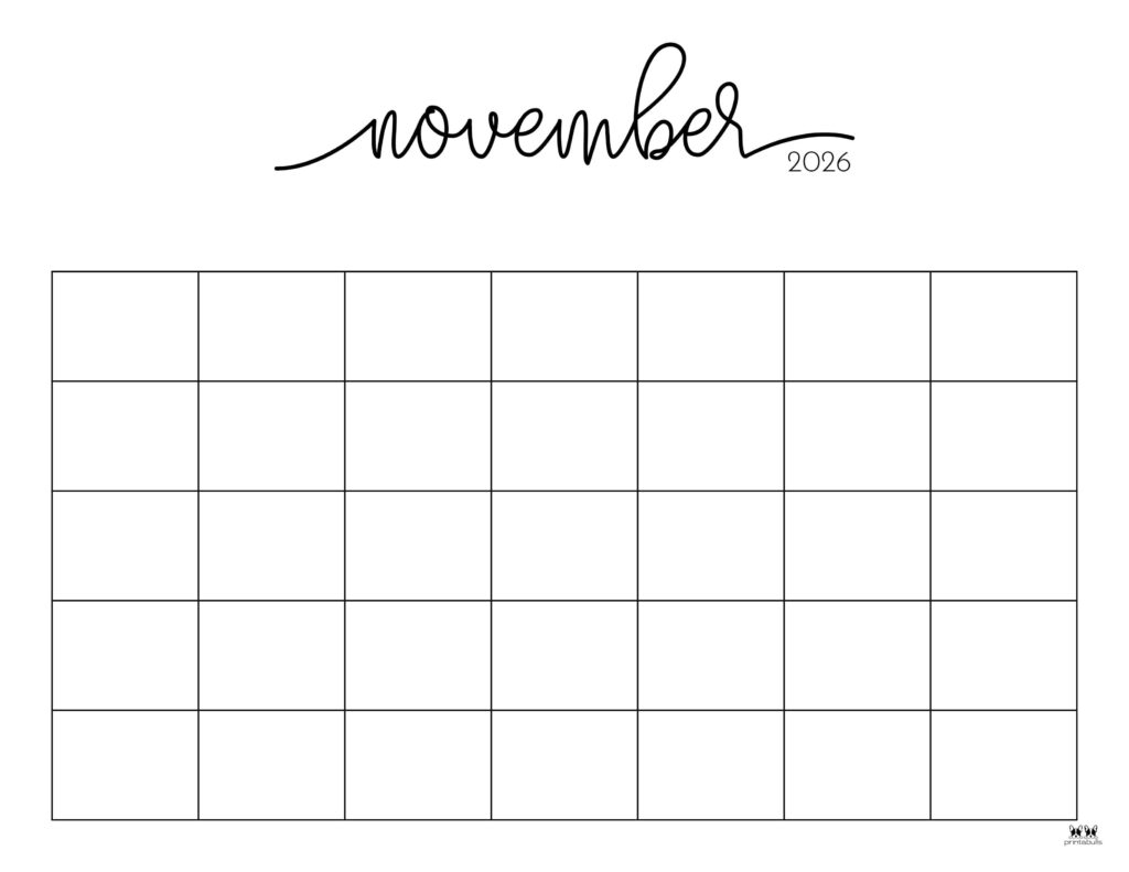 Blank Calendar Pages November 2026