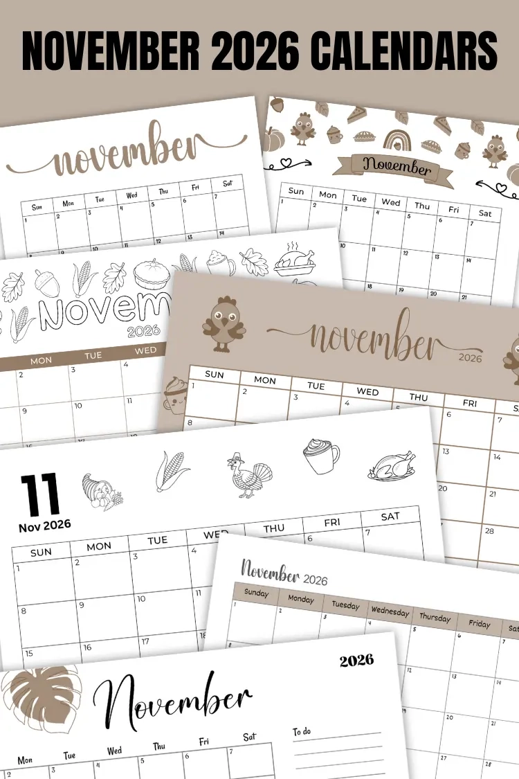 Printable November Turkey 2026 Calendar