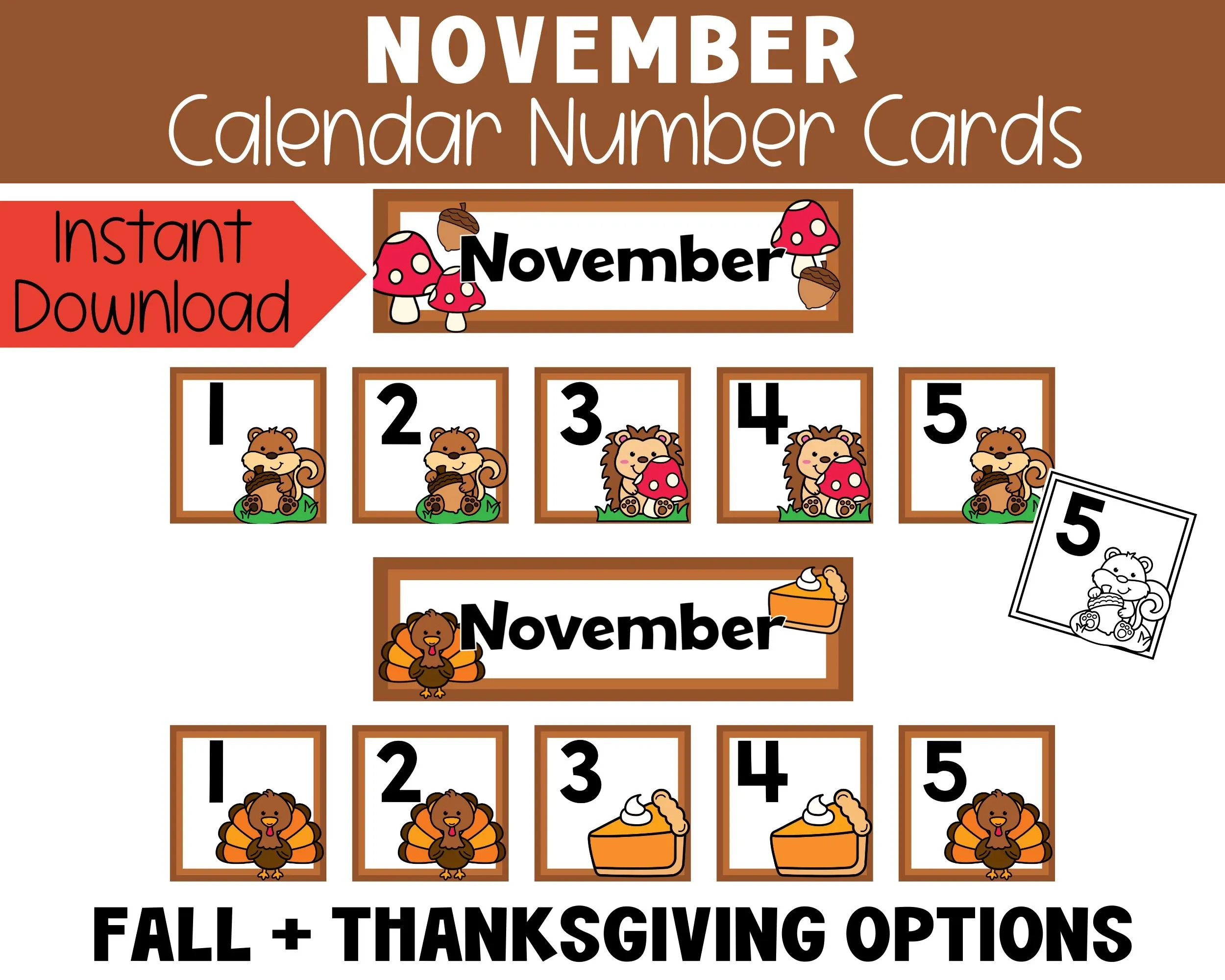 Printable November Calendar Numbers
