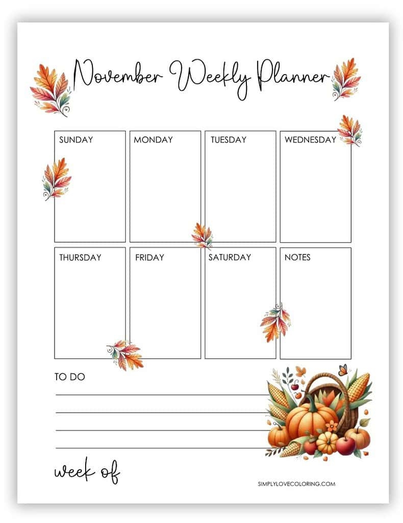 November Planner Printables Free PDF Downloads Simply Love 