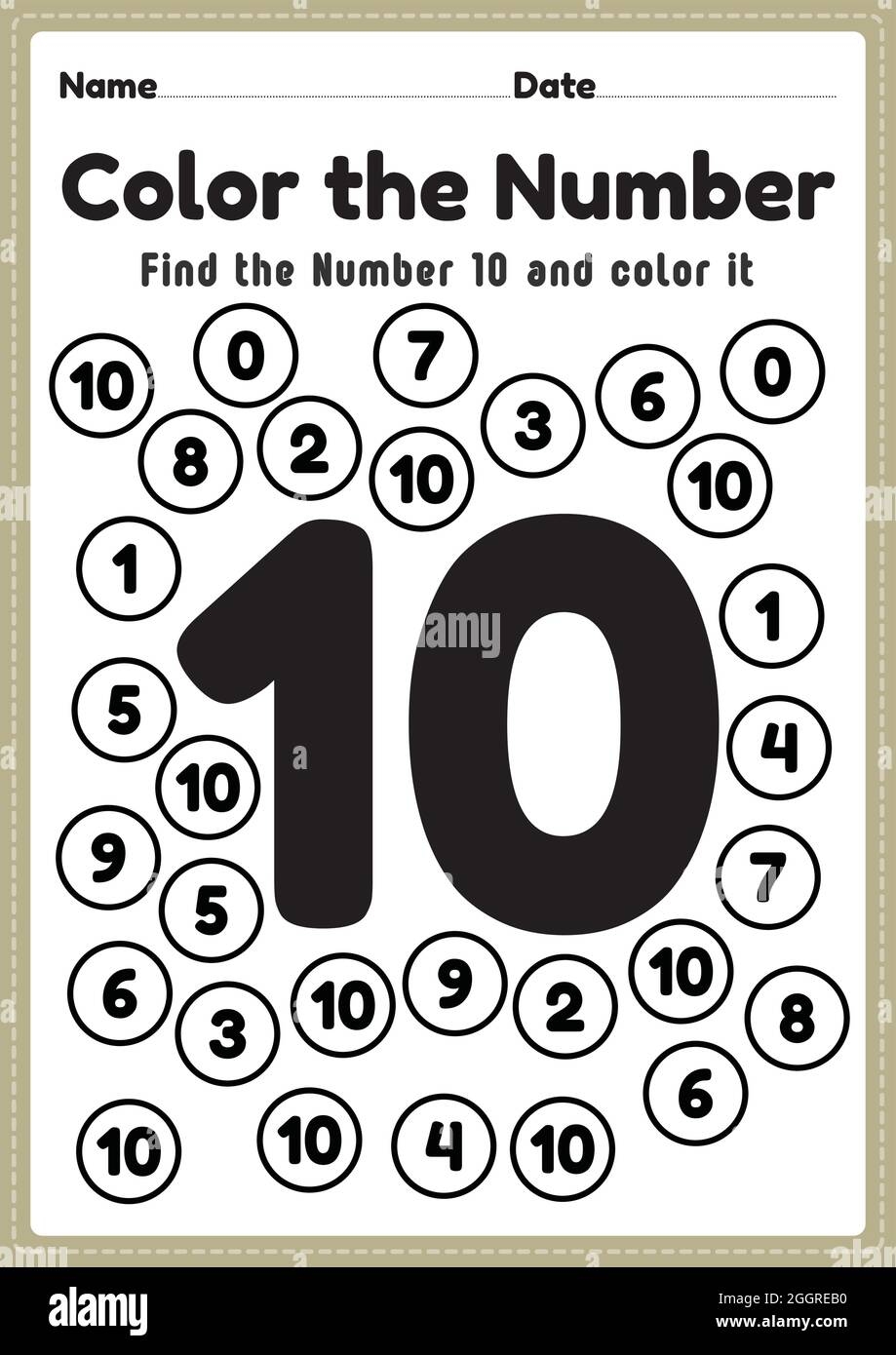 Number 10 Worksheet Hi res Stock Photography And Images Alamy