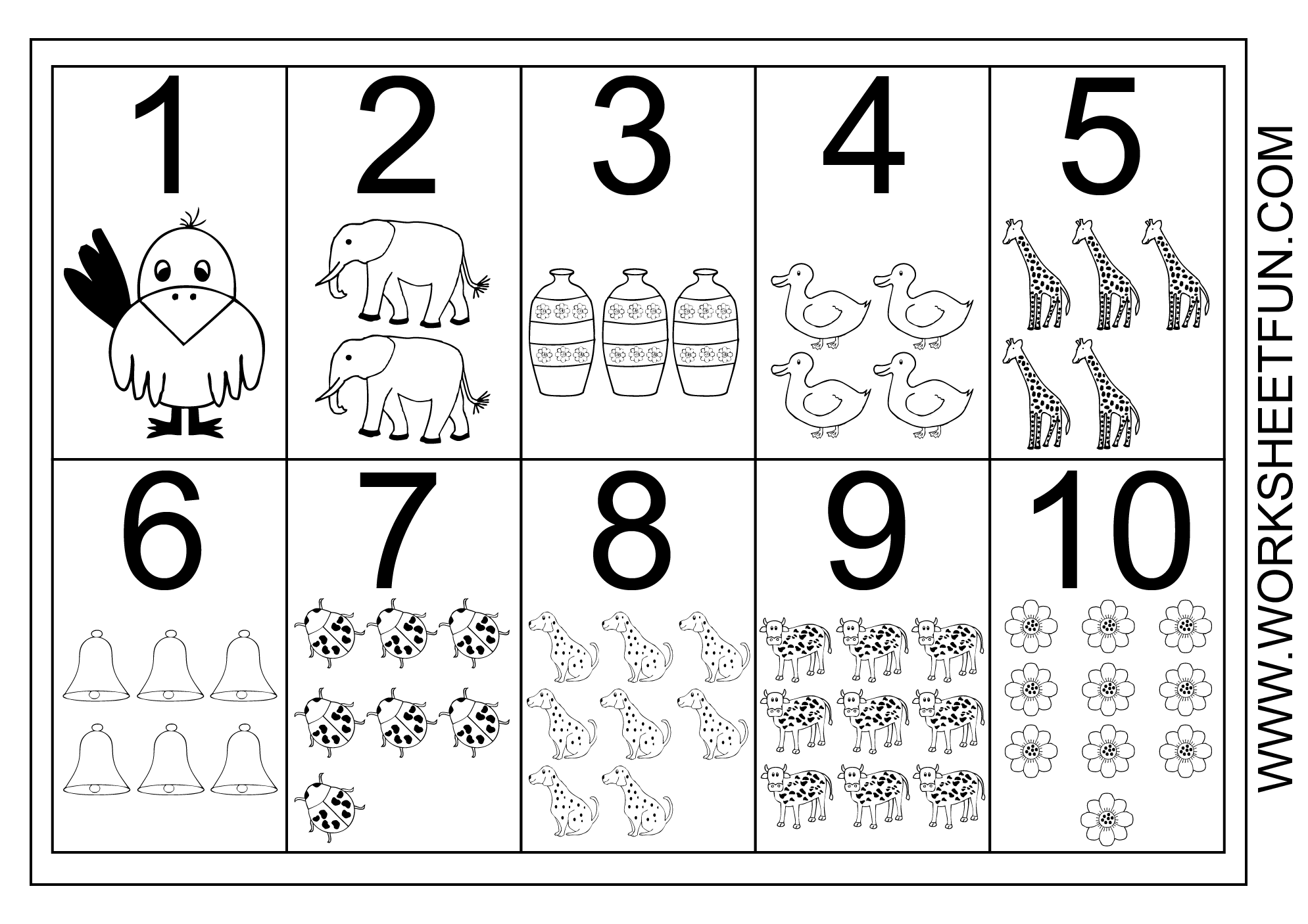 Number Chart 1 10 Free Printable Worksheets Worksheets Library
