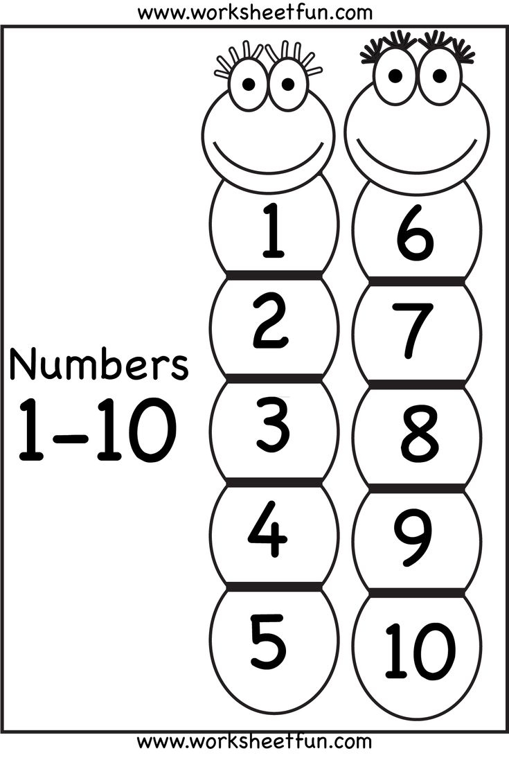 Free Printable Numbers 1-10 Worksheets