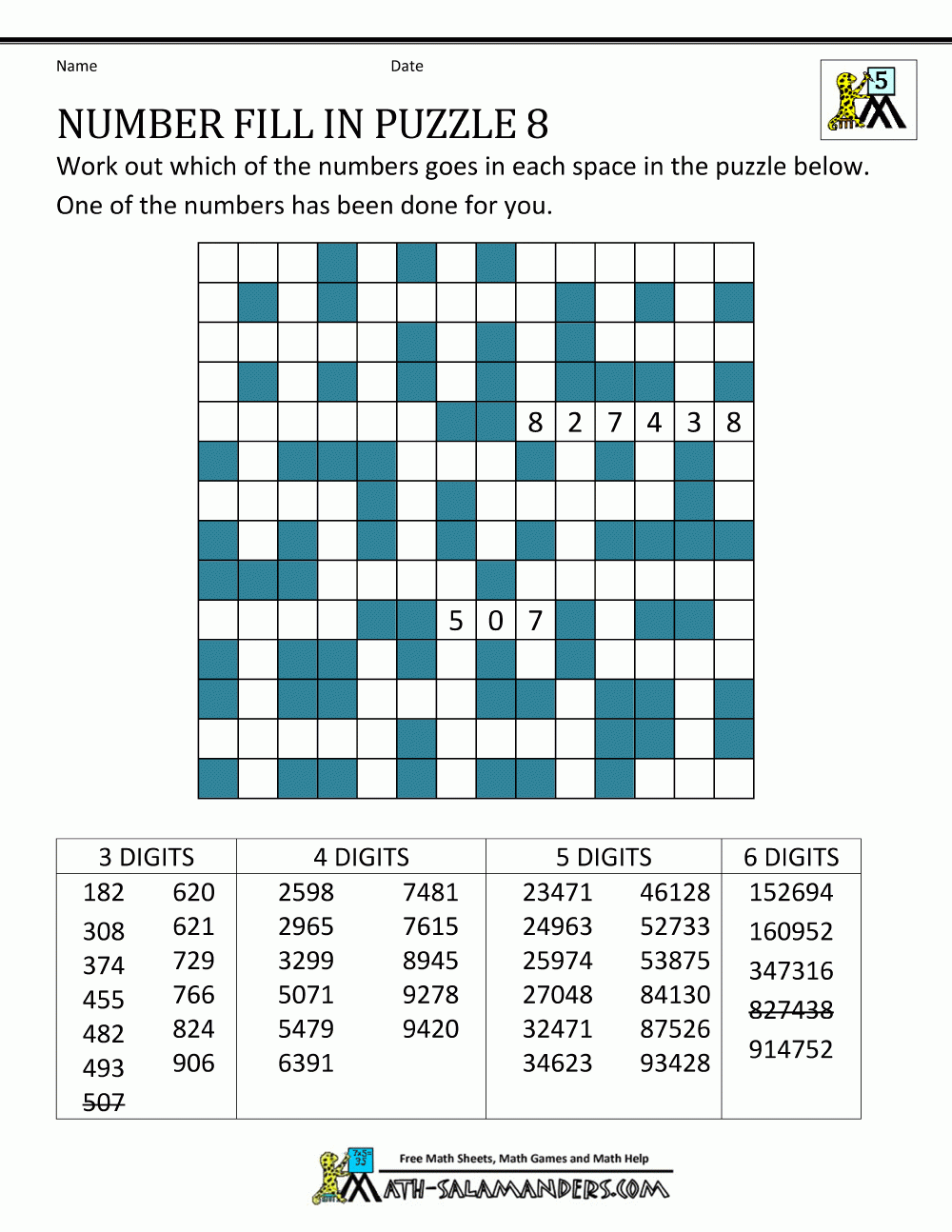 Cross Number Puzzles Printable