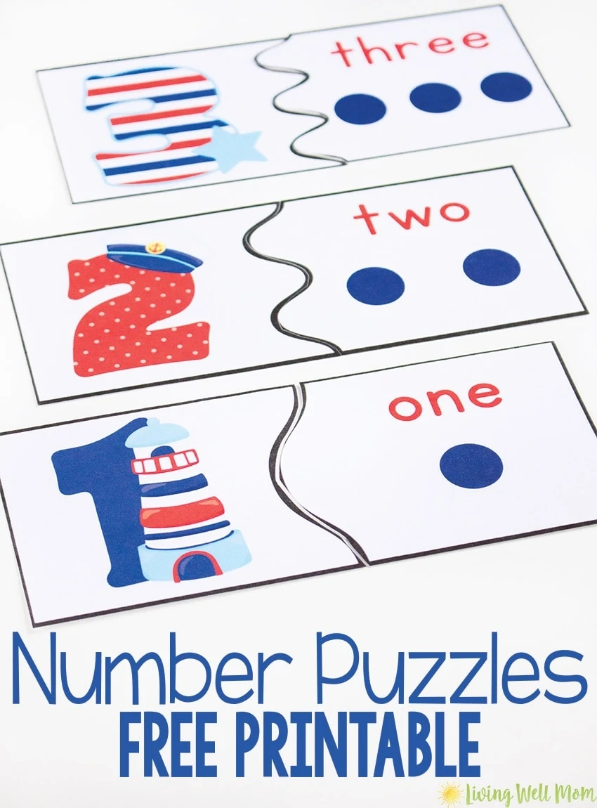Number Puzzles For Kids Free Printable