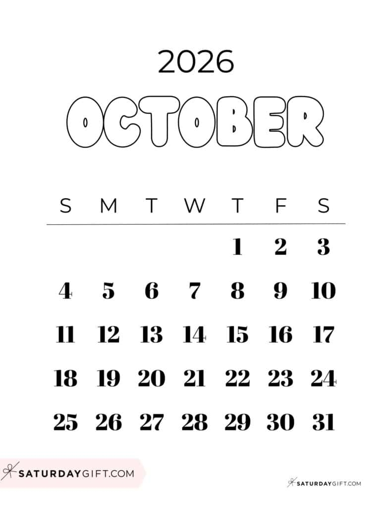 Black October Calendar 2026