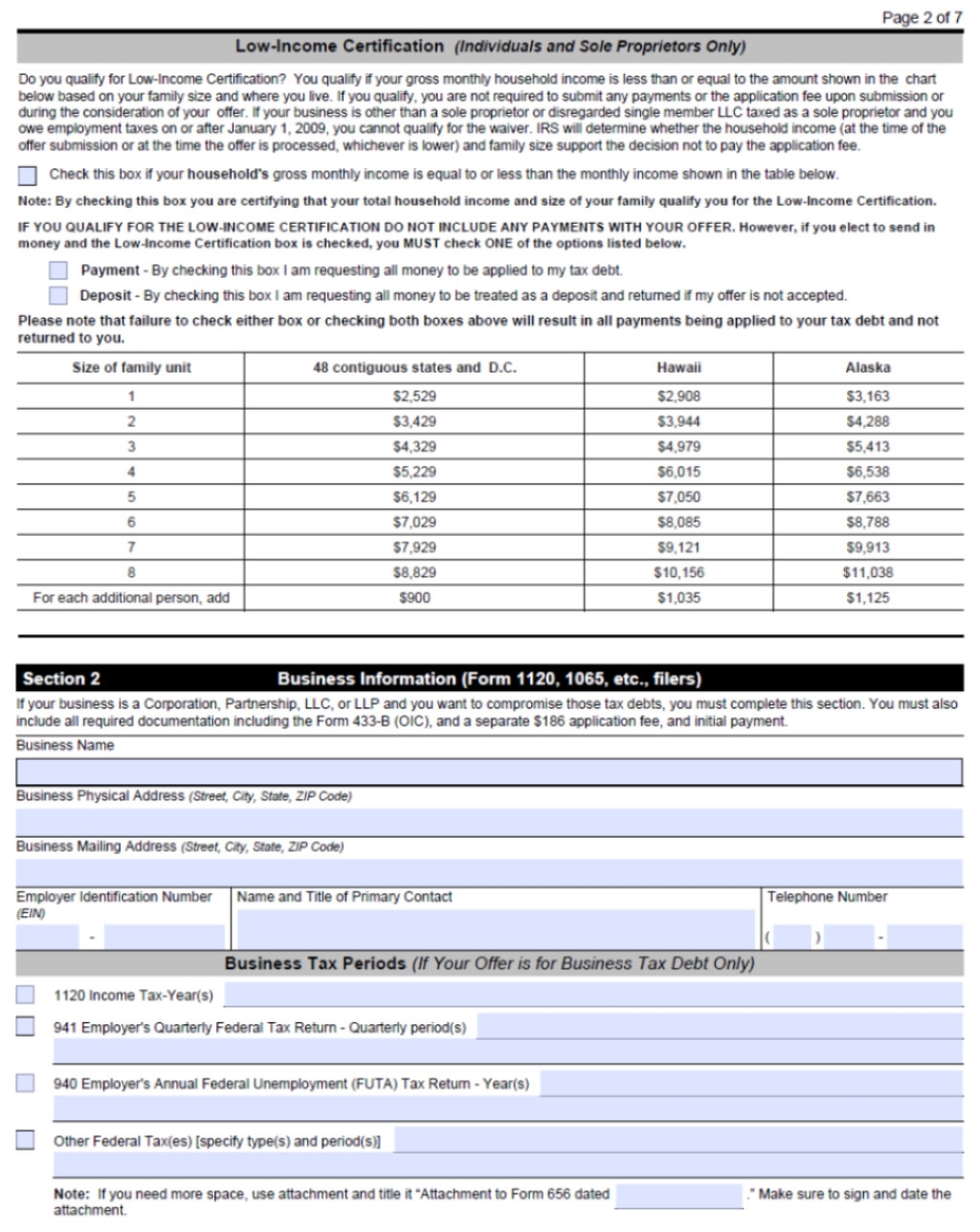Irs Form 656