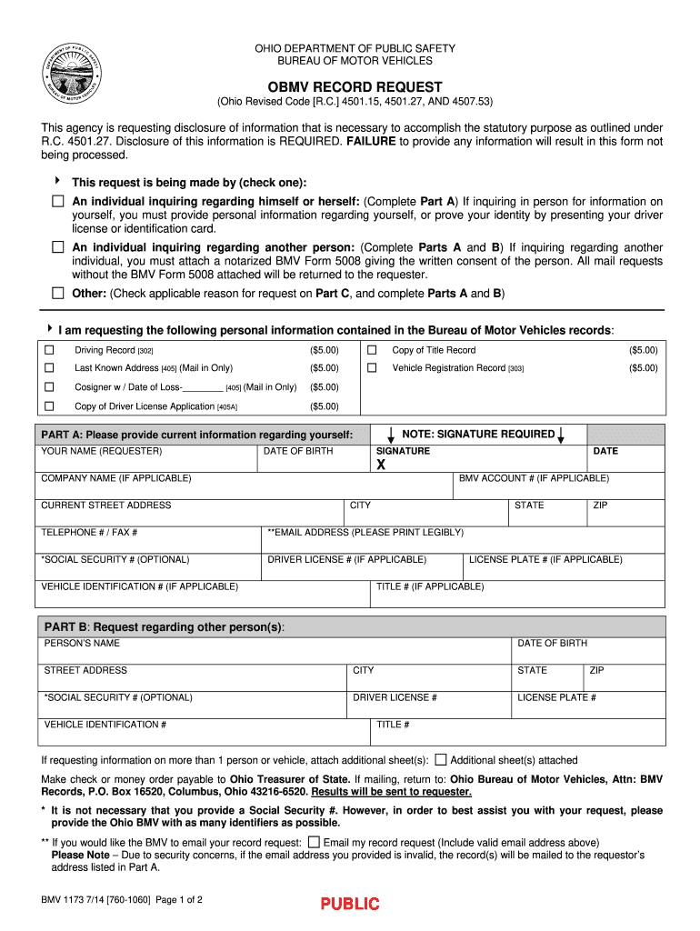 Ohio Bmv Form 5736