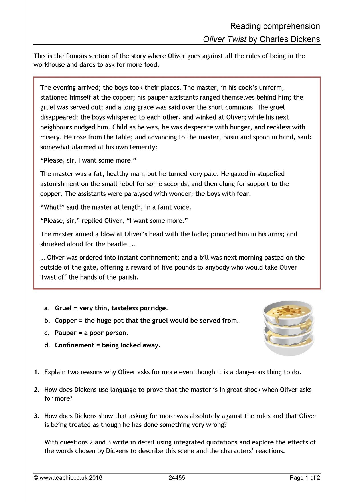 Free Printable Comprehension Worksheets Uk