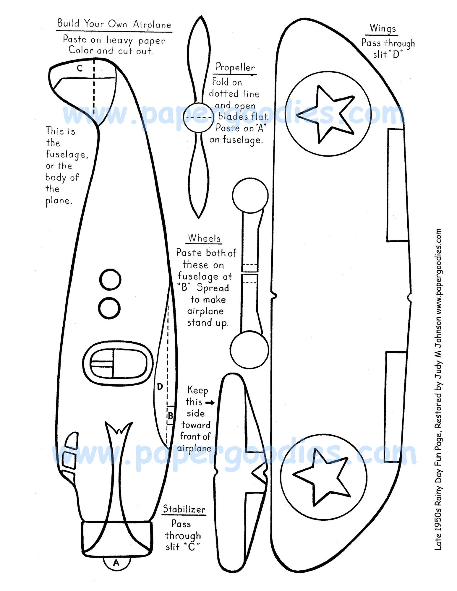Printable Airplane Template