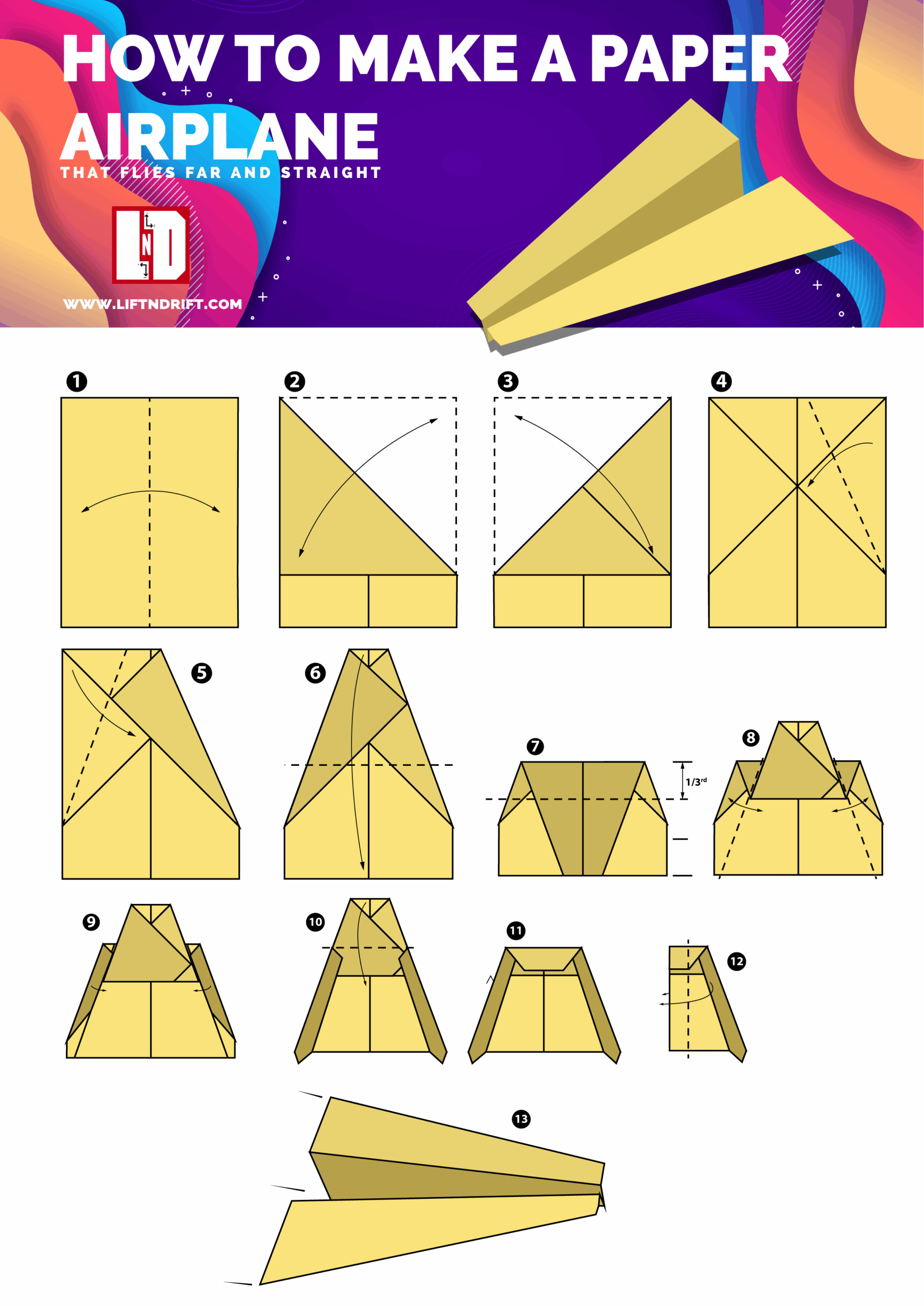 Printable Paper Airplane Template