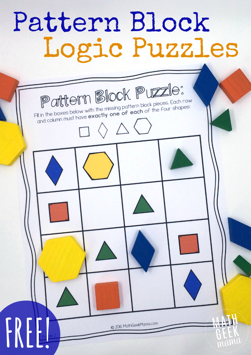 Pattern Block Puzzles Printable Free