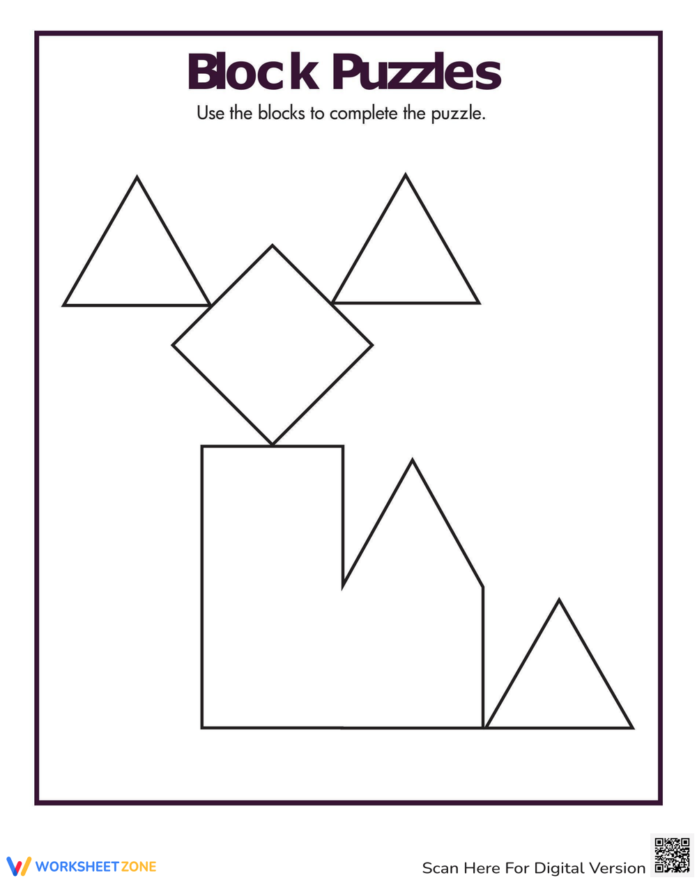 Pattern Blocks Puzzles Printables