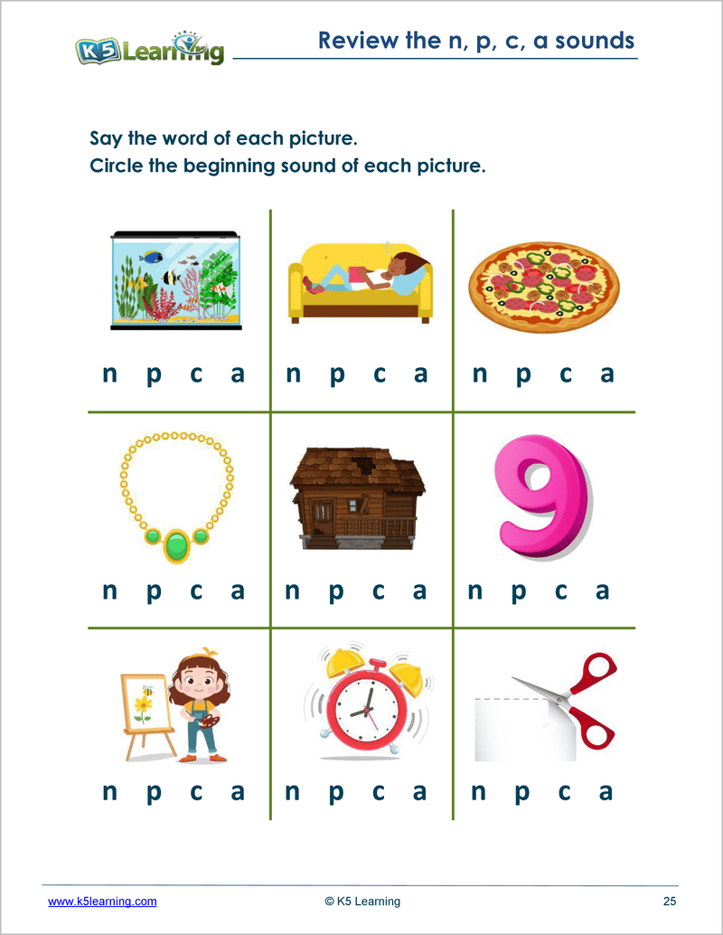 Learning K5 Worksheet Printables