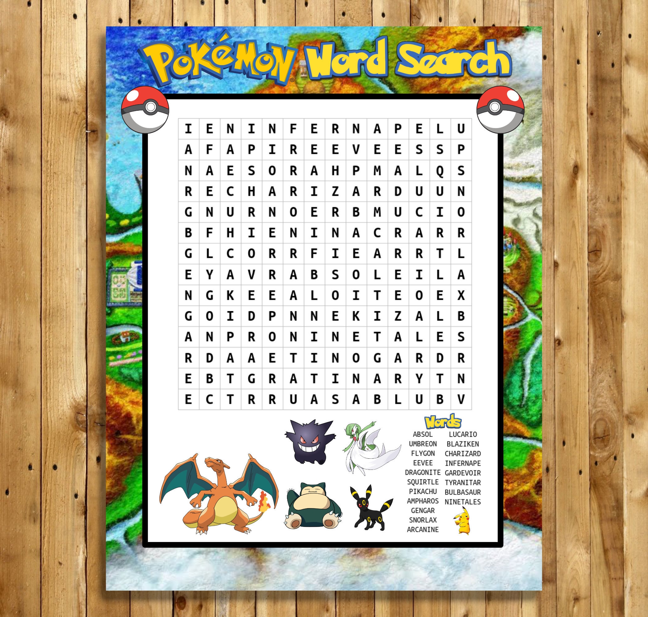 Printable Pokemon Word Search