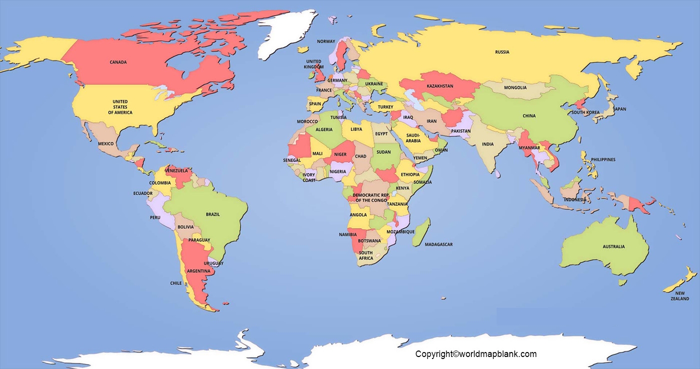Politische Weltkarte Zum Ausdrucken Kostenloser Download
