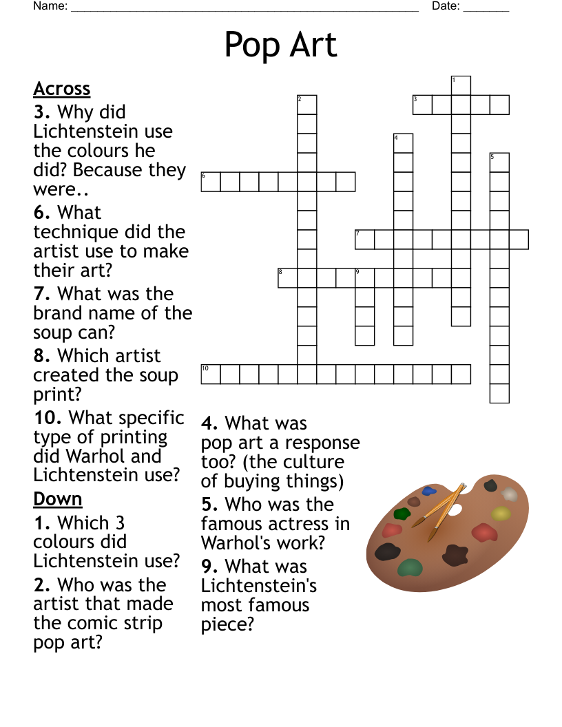 Printable Crossword Puzzles Pop Culture