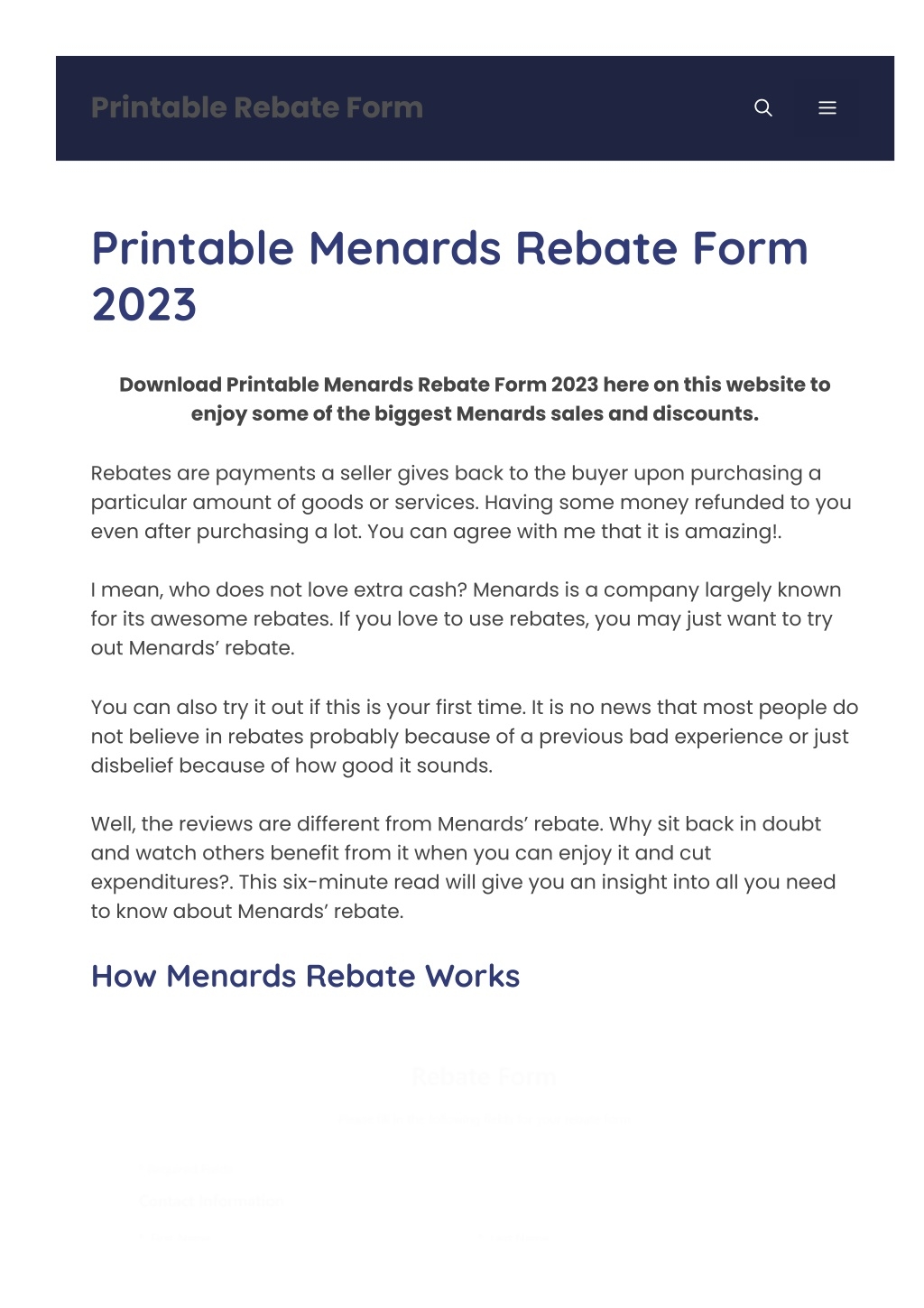 Menards Rebate Forms Printable 2023