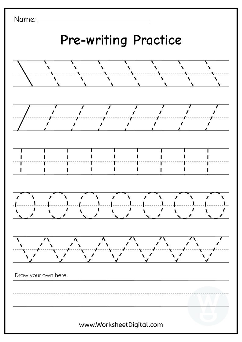 Pre Writing Practice Worksheet Digital 1 Teacher Made Resources