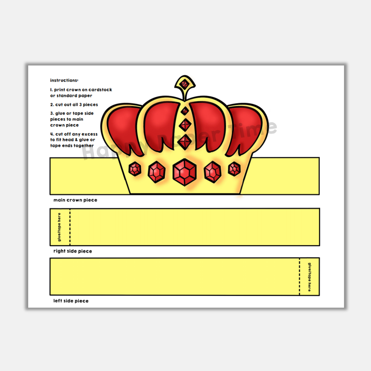 King Crown Printable Template